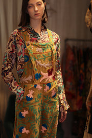 FREYA EMBROIDERED OVERALL MUSTARD