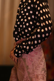 BILLIE BOYFRIEND SHIRT POLKA DOTS - sustainably made MOMO NEW YORK sustainable clothing, Bohemian Chic slow fashion