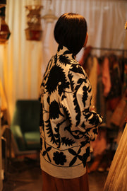 BLACK WHITE KIMONO DRISA - sustainably made MOMO NEW YORK sustainable clothing, slow fashion