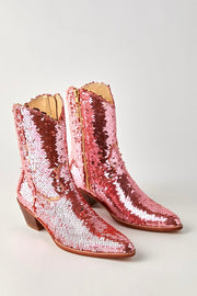 CHAMELEON SEQUIN BOOTS - sustainably made MOMO NEW YORK sustainable clothing, slow fashion