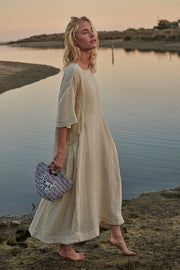 COTTON KAFTAN DRESS DALIA - sustainably made MOMO NEW YORK sustainable clothing, dress slow fashion