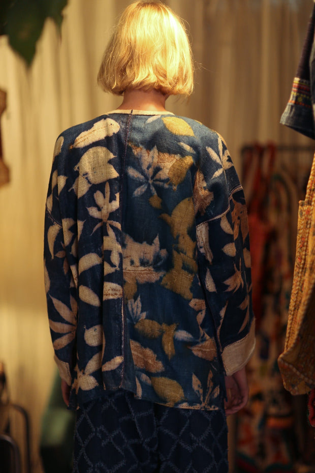 DAMON KANCHON DEEP BLUE SHORT JACKET - sustainably made MOMO NEW YORK sustainable clothing, slow fashion