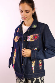 DENIM CROCHET DETAIL JACKET LORINS - sustainably made MOMO NEW YORK sustainable clothing, new slow fashion