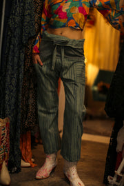 DENIM FISHERMAN PANTS ALBA - sustainably made MOMO NEW YORK sustainable clothing, pants slow fashion