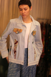 DENIM JACKET PATCHWORK MIRANA - sustainably made MOMO NEW YORK sustainable clothing, coatandjacket slow fashion