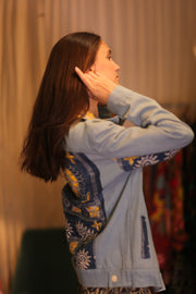 DENIM JACKET PATCHWORK RURA - sustainably made MOMO NEW YORK sustainable clothing, coatandjacket slow fashion