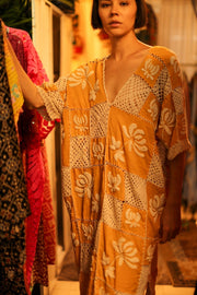 EMBROIDERED COTTON DRESS POLA - sustainably made MOMO NEW YORK sustainable clothing, kaftan slow fashion