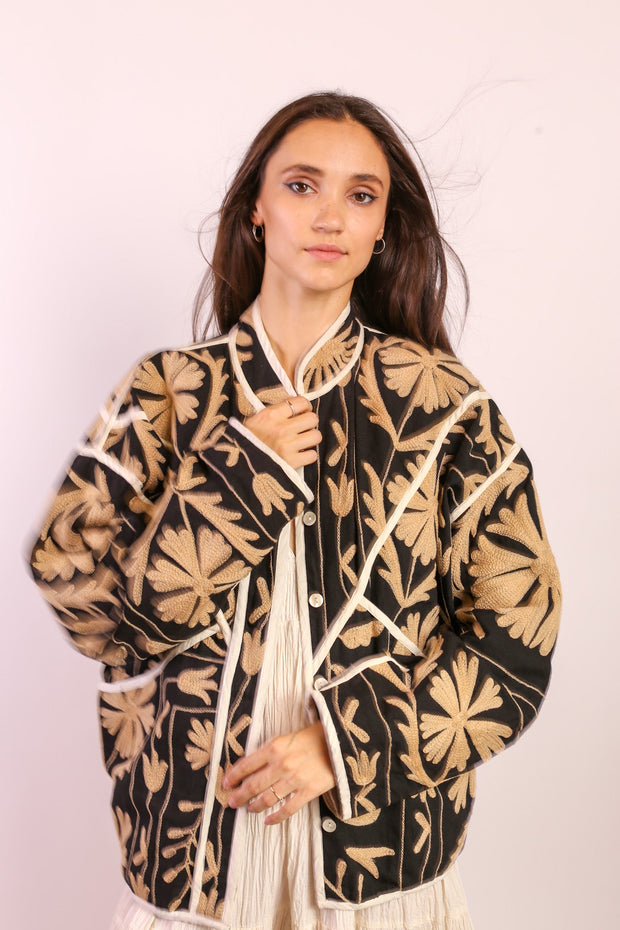 EMBROIDERED JACKET VECI - sustainably made MOMO NEW YORK sustainable clothing, slow fashion