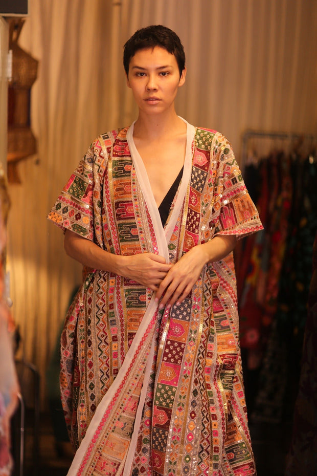 EMBROIDERED KIMONO SILK SUNOSCH - sustainably made MOMO NEW YORK sustainable clothing, kimono slow fashion