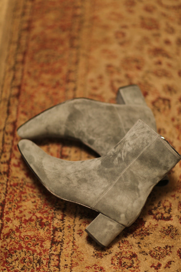 GREY SUEDE BOOTS MOODS - sustainably made MOMO NEW YORK sustainable clothing, boots slow fashion