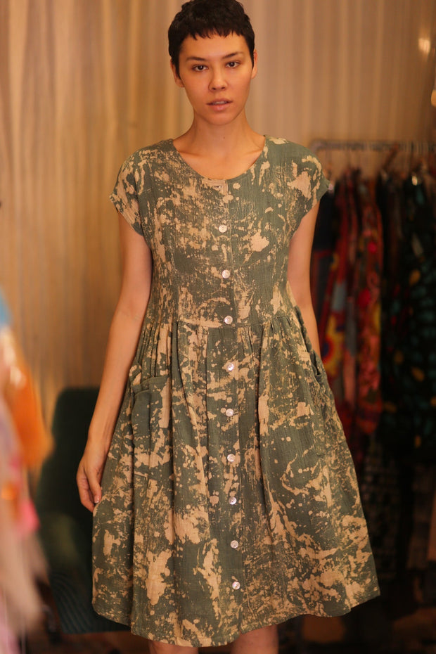 HAND WOVEN DRESS EDITH KIRA - sustainably made MOMO NEW YORK sustainable clothing, dress slow fashion