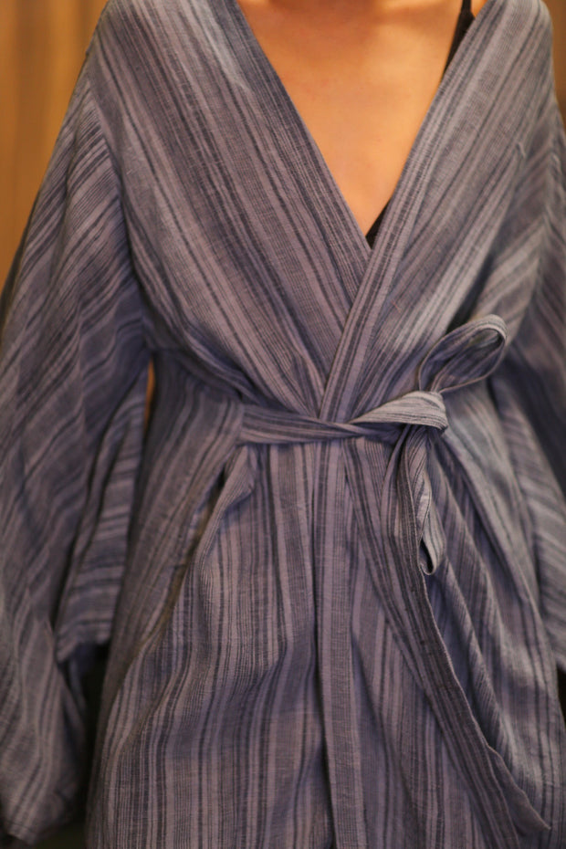 HANDWOVEN COTTON WING KIMONO PINA LAYLA - sustainably made MOMO NEW YORK sustainable clothing, handmade slow fashion