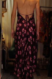 HANNAH SILK DRESS PURPLE MONKEY - sustainably made MOMO NEW YORK sustainable clothing, Boho Chic Dress slow fashion