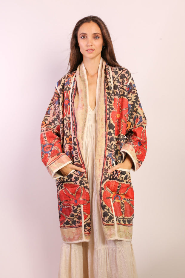 KANTHA JACKET COAT KIBI - sustainably made MOMO NEW YORK sustainable clothing, new slow fashion