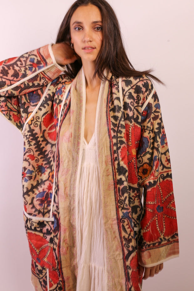 KANTHA JACKET COAT KIBI - sustainably made MOMO NEW YORK sustainable clothing, new slow fashion