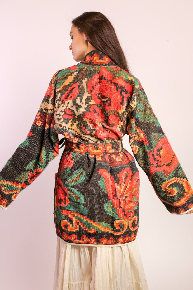 KANTHA JACKET COAT TOMMY - sustainably made MOMO NEW YORK sustainable clothing, Jacket slow fashion