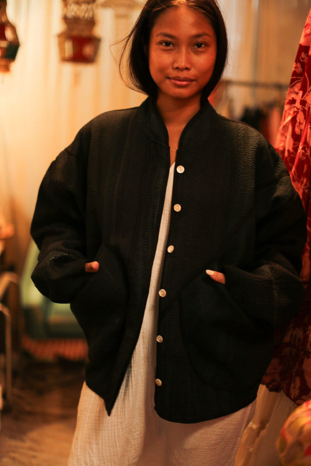 KANTHA JACKET DE SELA - sustainably made MOMO NEW YORK sustainable clothing, kantha slow fashion