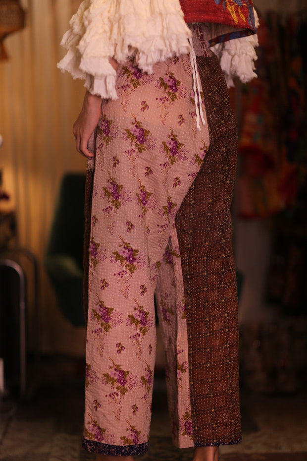 KANTHA TROUSERS LENA GUSTIN - sustainably made MOMO NEW YORK sustainable clothing, kantha slow fashion