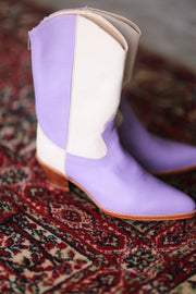 LAVENDER CREAM WESTERN BOOTS GUSTAV - sustainably made MOMO NEW YORK sustainable clothing, boots slow fashion