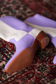 LAVENDER CREAM WESTERN BOOTS GUSTAV - sustainably made MOMO NEW YORK sustainable clothing, boots slow fashion