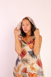 LEAVE HAND BLOCK PRINT SILK DRESS ISSI - sustainably made MOMO NEW YORK sustainable clothing, new slow fashion