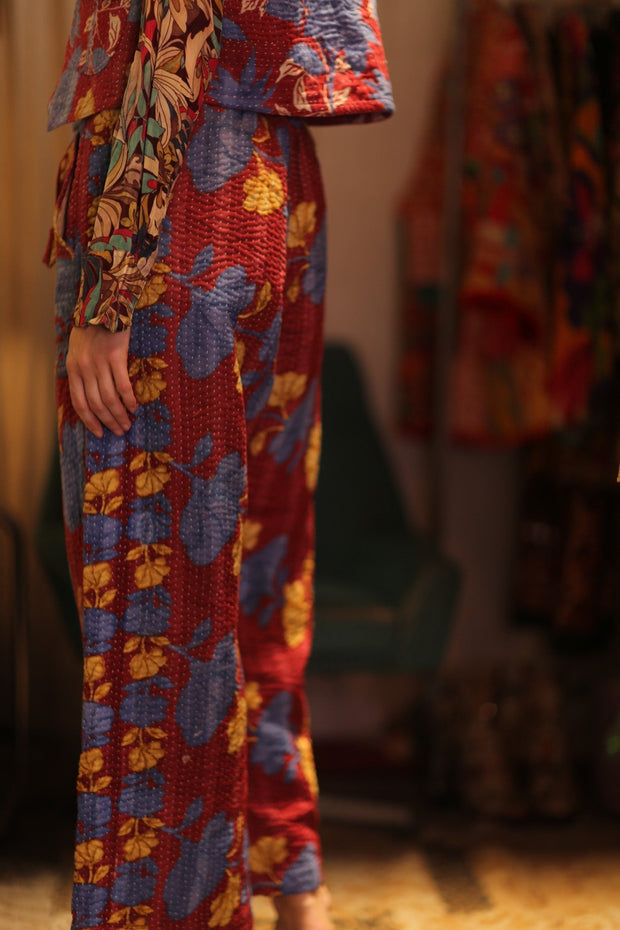 LENA KANTHA TROUSERS BERRIED - sustainably made MOMO NEW YORK sustainable clothing, new slow fashion