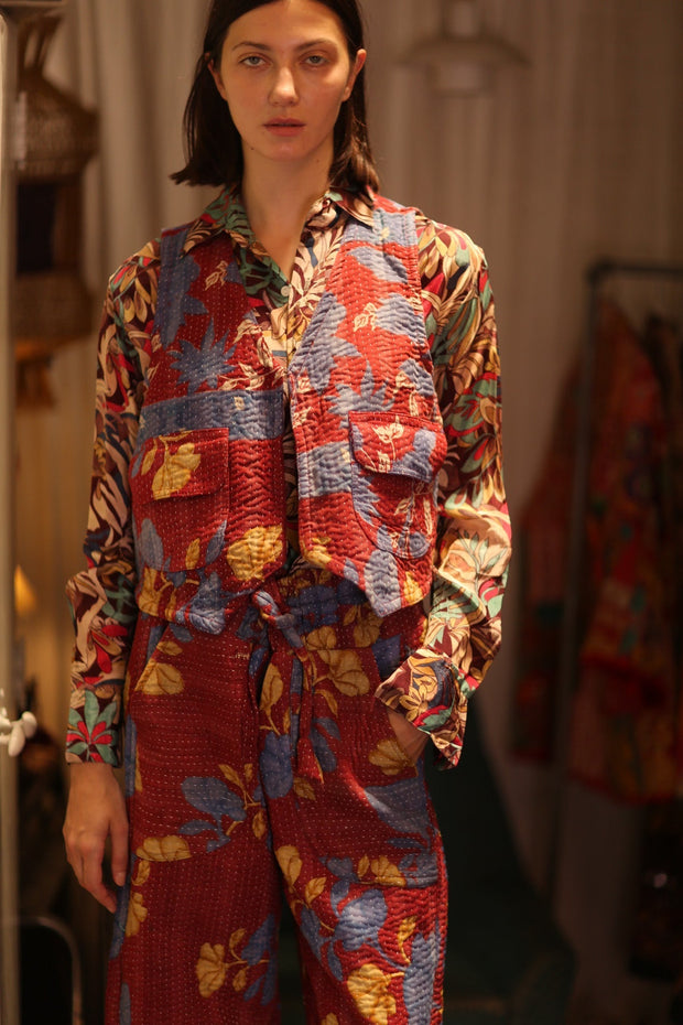 LENA KANTHA TROUSERS BERRIED - sustainably made MOMO NEW YORK sustainable clothing, new slow fashion