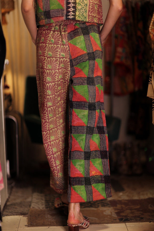 LENA KANTHA TROUSERS PRIMARY COLORS - sustainably made MOMO NEW YORK sustainable clothing, embroidered slow fashion