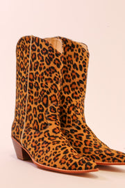 LEOPARD PRINT WESTERN BOOTS MAYA - sustainably made MOMO NEW YORK sustainable clothing, slow fashion