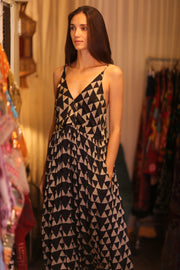 LILY SILK DRESS MARI - sustainably made MOMO NEW YORK sustainable clothing, Boho Chic Dress slow fashion
