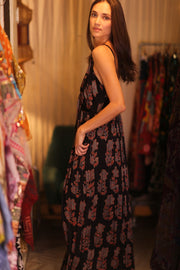 LILY SILK DRESS SHARON - sustainably made MOMO NEW YORK sustainable clothing, Boho Chic Dress slow fashion