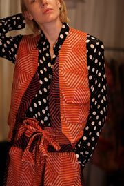 MARLENE KANTHA GILET CARROT - sustainably made MOMO NEW YORK sustainable clothing, coatandjacket slow fashion
