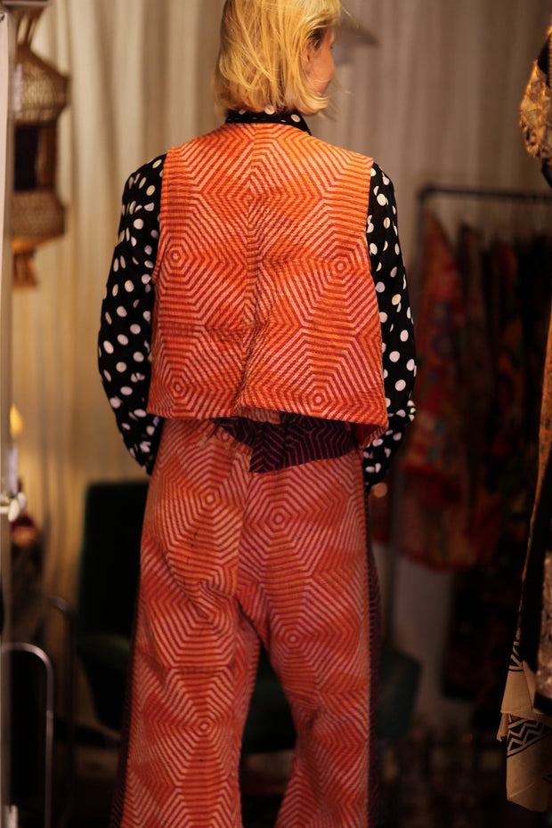 MARLENE KANTHA GILET CARROT - sustainably made MOMO NEW YORK sustainable clothing, coatandjacket slow fashion