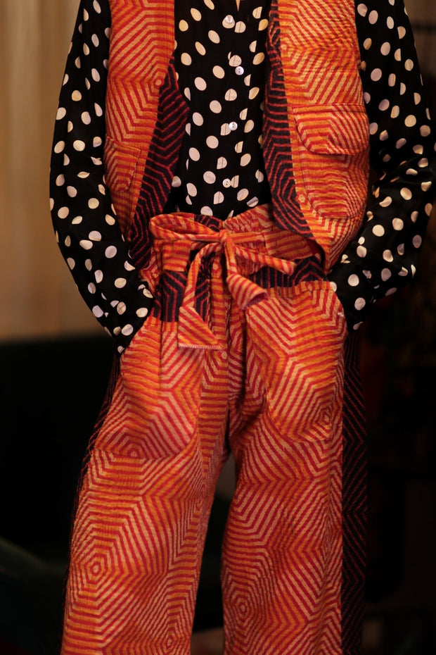 MARLENE KANTHA GILET CARROT - sustainably made MOMO NEW YORK sustainable clothing, coatandjacket slow fashion