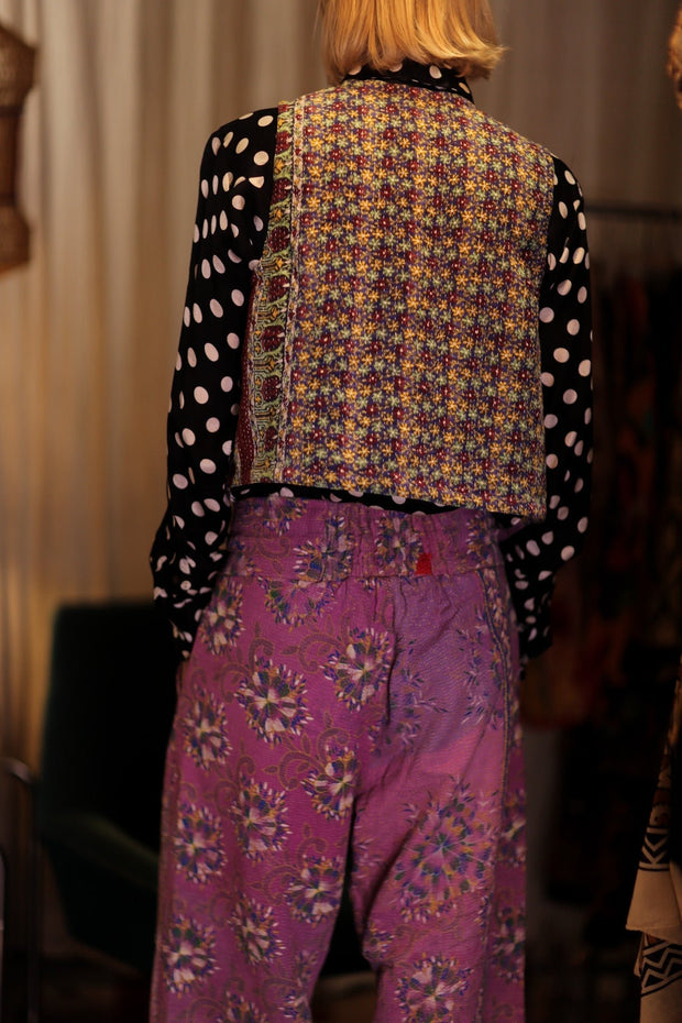 MARLENE KANTHA GILET LAVENDER FIELD - sustainably made MOMO NEW YORK sustainable clothing, coatandjacket slow fashion