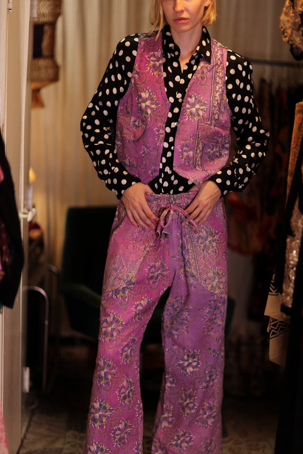 MARLENE KANTHA GILET LAVENDER FIELD - sustainably made MOMO NEW YORK sustainable clothing, coatandjacket slow fashion