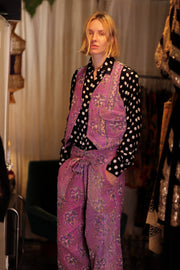 MARLENE KANTHA GILET LAVENDER FIELD - sustainably made MOMO NEW YORK sustainable clothing, coatandjacket slow fashion
