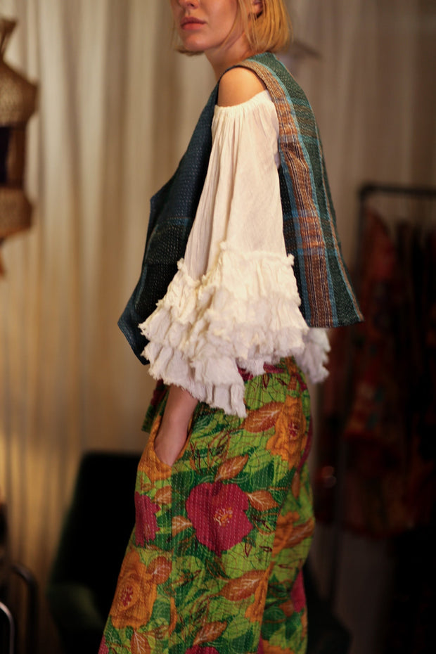 MARLENE KANTHA GILET TARTAN - sustainably made MOMO NEW YORK sustainable clothing, coatandjacket slow fashion