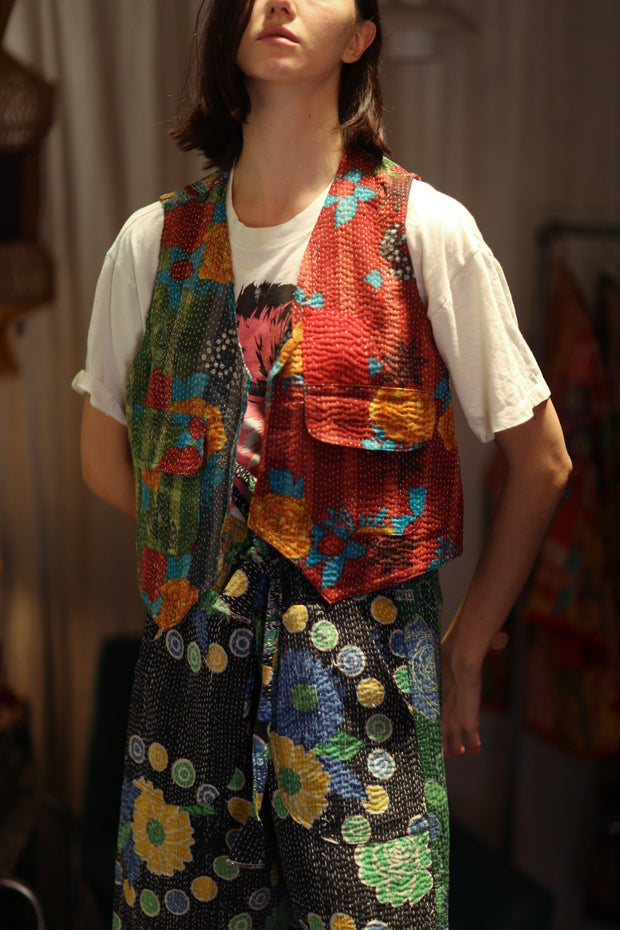 MARLENE KANTHA GILET VEST SALAD - sustainably made MOMO NEW YORK sustainable clothing, coatandjacket slow fashion
