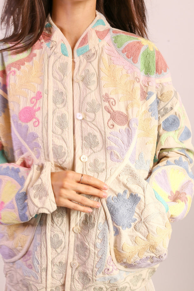 PASTEL COLOR KANTHA JACKET TILO - sustainably made MOMO NEW YORK sustainable clothing, slow fashion