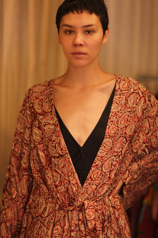 PINA WING SILK KIMONO OSA - sustainably made MOMO NEW YORK sustainable clothing, handmade slow fashion