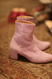 PINK SUEDE BOOTS - sustainably made MOMO NEW YORK sustainable clothing, kimono slow fashion