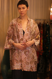 SHORT SILK EMBROIDERED KIMONO LINDA - sustainably made MOMO NEW YORK sustainable clothing, kimono slow fashion