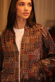 SILK BOMBER JACKET ANCHA BELINDA - sustainably made MOMO NEW YORK sustainable clothing, coatandjacket slow fashion