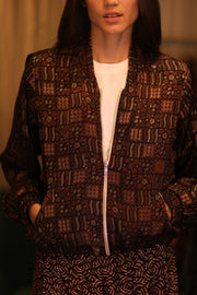 SILK BOMBER JACKET ANCHA NAOMI - sustainably made MOMO NEW YORK sustainable clothing, slow fashion