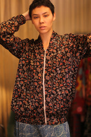 SILK BOMBER JACKET ANCHA TRIXIE - sustainably made MOMO NEW YORK sustainable clothing, coatandjacket slow fashion