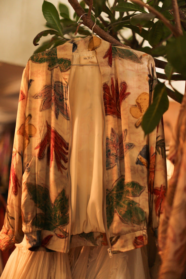 SILK BOMBER JACKET CHARLY - sustainably made MOMO NEW YORK sustainable clothing, slow fashion