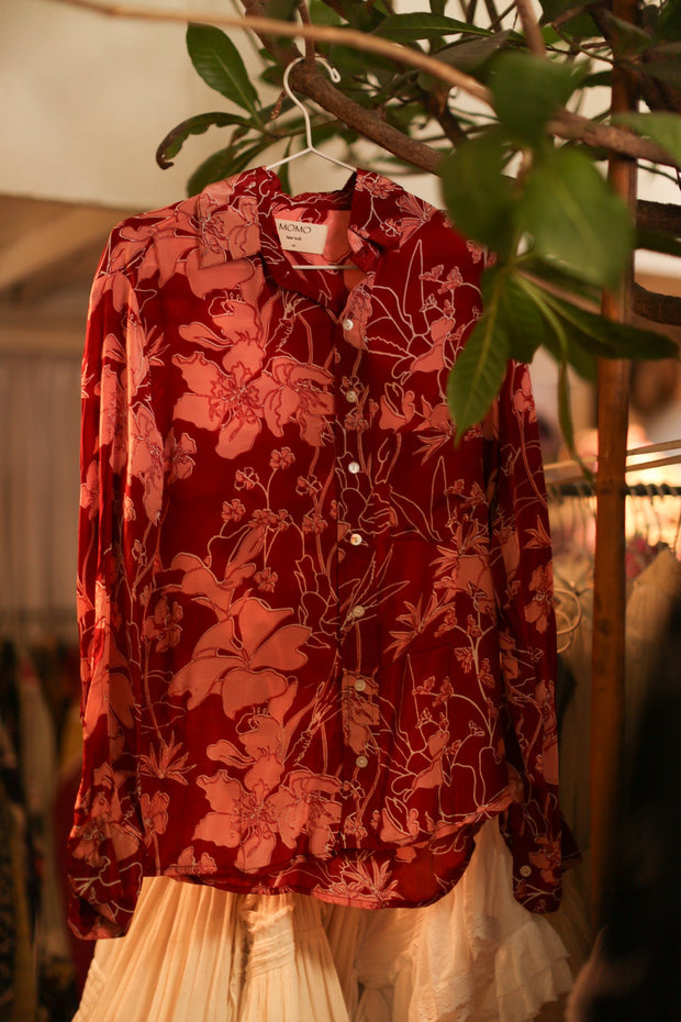 SILK BOYFRIEND SHIRT FRANK - sustainably made MOMO NEW YORK sustainable clothing, slow fashion