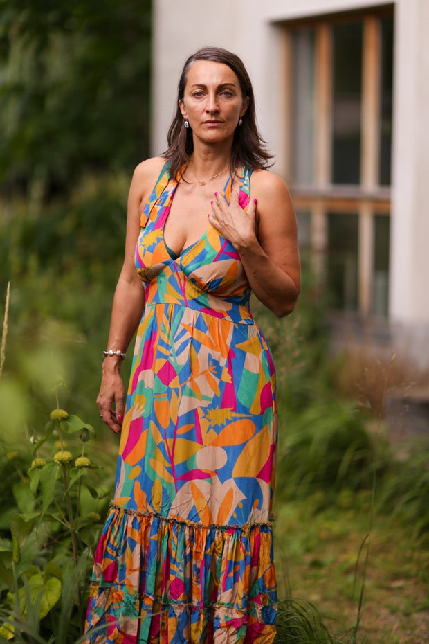 SILK DRESS MAHARA - sustainably made MOMO NEW YORK sustainable clothing, dress slow fashion