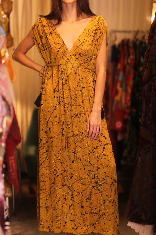SILK DRESS VICTORIA NANA - sustainably made MOMO NEW YORK sustainable clothing, dresskaftan slow fashion